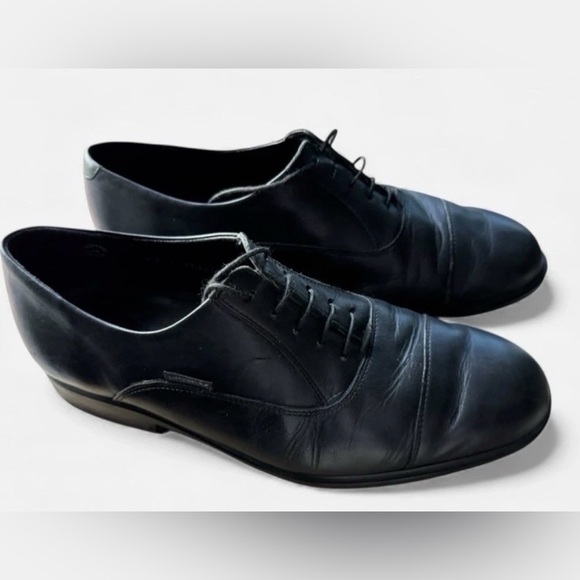 Mephisto Air Jet Men US 8.5 Black Leather Lace Up Oxford Shoes Eur 8 France